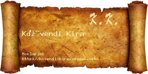 Kövendi Kira névjegykártya